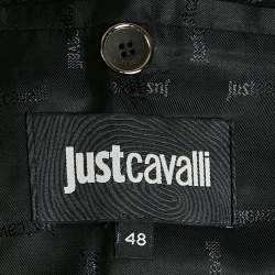 Just Cavalli Blue/Black Wool and Denim Jacket M