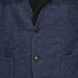 Just Cavalli Blue/Black Wool and Denim Jacket M