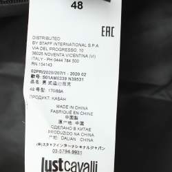 Pre Owned Just Cavalli Gold/Black Nylon Bomber Hoodie Jacket M