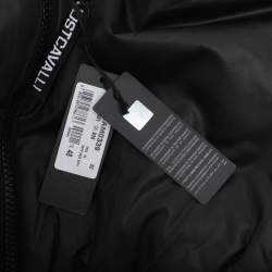 Pre Owned Just Cavalli Gold/Black Nylon Bomber Hoodie Jacket M