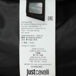 Just Cavalli Gold/Black Nylon Bomber Hoodie Jacket L