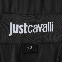 Pre Owned Just Cavalli Black Nylon Bomber Hoodie Padded Hoodie Jacket XL