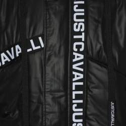 Pre Owned Just Cavalli Black Nylon Bomber Hoodie Padded Hoodie Jacket XL