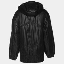 Pre Owned Just Cavalli Black Nylon Bomber Hoodie Padded Hoodie Jacket XL