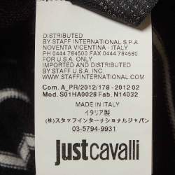 Pre Owned Just Cavalli Black Striped Wool V-Neck Cardigan L