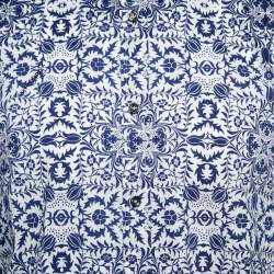 Pre Owned Just Cavalli Blue Printed Cotton Button Front Shirt XL