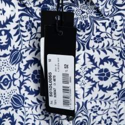 Pre Owned Just Cavalli Blue Printed Cotton Button Front Shirt XL