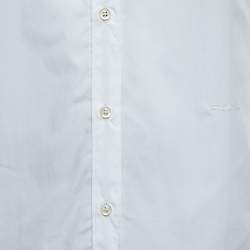 Pre Owned Just Cavalli White Cotton Contrast Collar Detail Button Front Shirt XXL