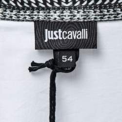 Pre Owned Just Cavalli White Cotton Contrast Collar Detail Button Front Shirt XXL