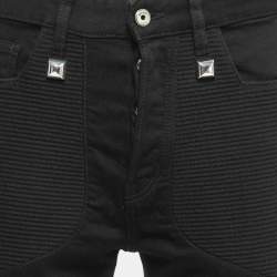 Pre Owned Just Cavalli Black Denim Stitch Detail Jeans M Waist 33"