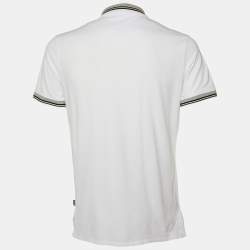 Just Cavalli White Cotton Knit Polo T-Shirt L