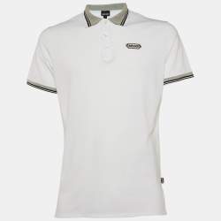 Just Cavalli White Cotton Knit Polo T-Shirt L