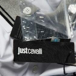 Just Cavalli White Cotton Knit Polo T-Shirt L
