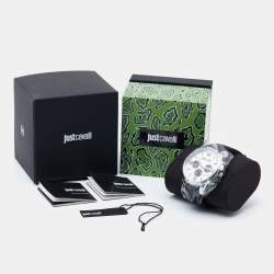 Just Cavalli Silver Stainless Steel Rubber JC1G175P0015 Men's Wristwatch 42 mm 