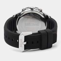 Just Cavalli Silver Stainless Steel Rubber JC1G175P0015 Men's Wristwatch 42 mm 
