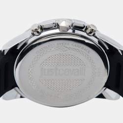 Just Cavalli Silver Stainless Steel Rubber JC1G175P0015 Men's Wristwatch 42 mm 