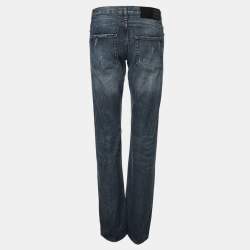 Pre Owned Just Cavalli Blue Denim Distressed Jeans S