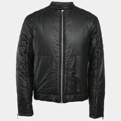 Just Cavalli Coated Cotton Zip-Up Puffer Jacket L