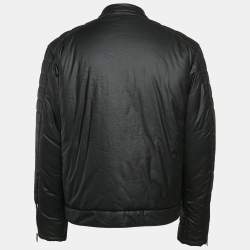 Just Cavalli Coated Cotton Zip-Up Puffer Jacket L