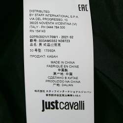 Just Cavalli Coated Cotton Zip-Up Puffer Jacket L