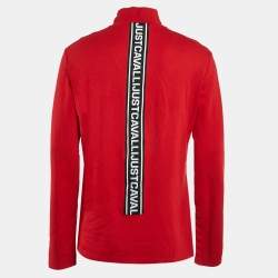 Just Cavalli Red Logo Tape Jersey Turtle Neck T-Shirt XXL