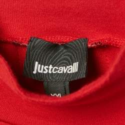 Just Cavalli Red Logo Tape Jersey Turtle Neck T-Shirt XXL