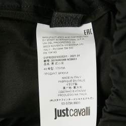Pre Owned Just cavalli Black Logo Print Cotton Blend Track Pants M