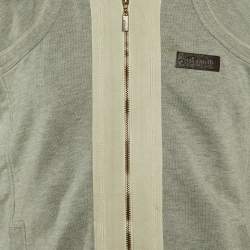 Just Cavalli Grey Cotton Zip Up Sleeveless Jacket XXL