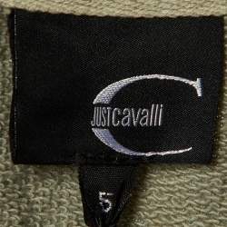 Just Cavalli Grey Cotton Zip Up Sleeveless Jacket XXL