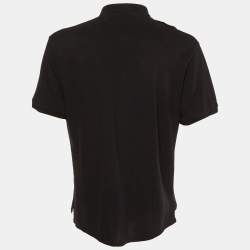 Just Cavalli Black Cotton Pique Embroidered T-Shirt XXL