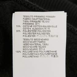 Pre Owned Just Cavalli Black Embroidered Cotton Knit Faux Leather Trim Jacket M