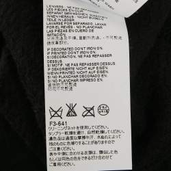 Pre Owned Just Cavalli Black Embroidered Cotton Knit Faux Leather Trim Jacket M