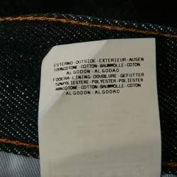 Pre Owned Just Cavalli Dark Blue Logo Embroidered Denim Jeans M Waist 33" 