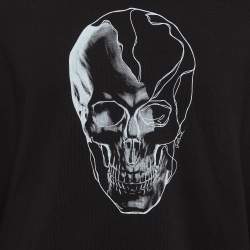 Pre Owned Just Cavalli Black SKull Printed Cotton Knit Jumper L