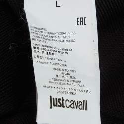 Pre Owned Just Cavalli Black SKull Printed Cotton Knit Jumper L