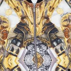 Pre Owned Just Cavalli Black Cotton Duel Print Fleece Zip Jacket S