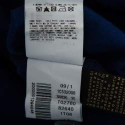 Pre Owned  Just Cavalli Blue Cotton Palm Tree Embroidered Polo T Shirt XL 