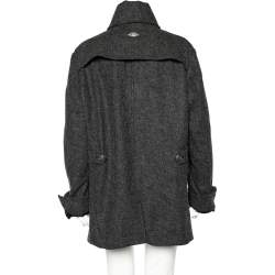 Pre Owned Just Cavalli Charcoal Grey Wool Button Front Jacket 3XL