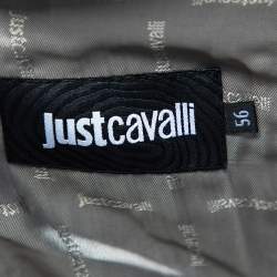 Pre Owned Just Cavalli Charcoal Grey Wool Button Front Jacket 3XL
