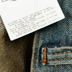 Pre Owned Just Cavalli Blue Washed Out Denim Cargo Pocket Detail Distressed Jeans XL