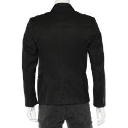 Pre Owned Just Cavalli Black Cotton Trim Detail Blazer L