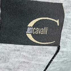 Just Cavalli Grey Cotton Embroidered Detailed Long Sleeve T-Shirt M
