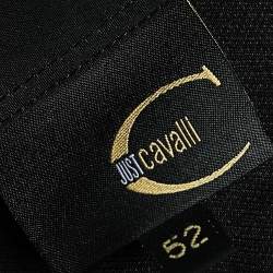 Pre Owned Just Cavalli Black Cotton Paneled Button Front Shirt XL