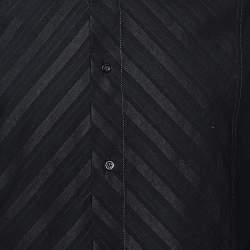 Pre Owned Just Cavalli Black Cotton Paneled Button Front Shirt XL