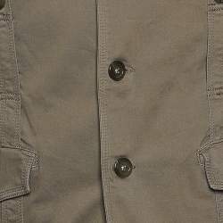 Just Cavalli Brown Cotton Cargo Pocket Button Front Jacket S