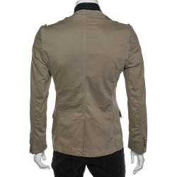 Just Cavalli Brown Cotton Cargo Pocket Button Front Jacket S