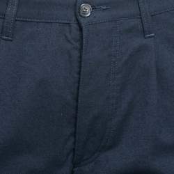 Pre Owned Just Cavalli Navy Blue Wool Side Stripe Detail Trousers M Waist 33"