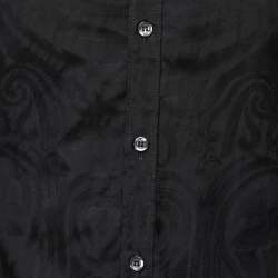 Pre Owned Just Cavalli Black Patterned Cotton Button Front Shirt S 