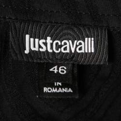 Pre Owned Just Cavalli Black Patterned Cotton Button Front Shirt S 