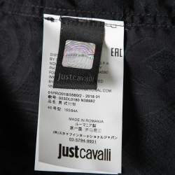 Pre Owned Just Cavalli Black Patterned Cotton Button Front Shirt S 